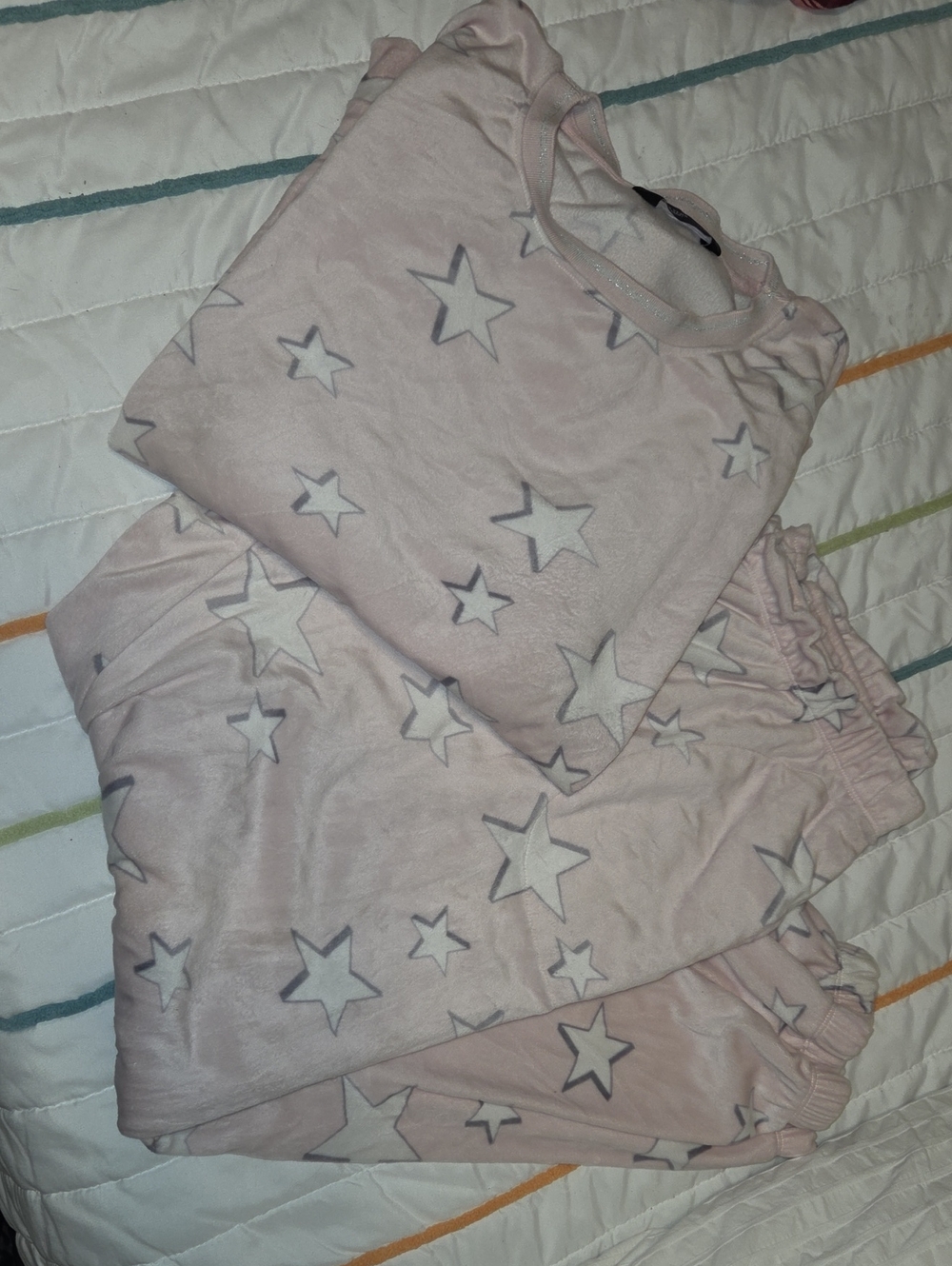 Simply Vera Vera Wang Light Pink Star Plush Pajama Set